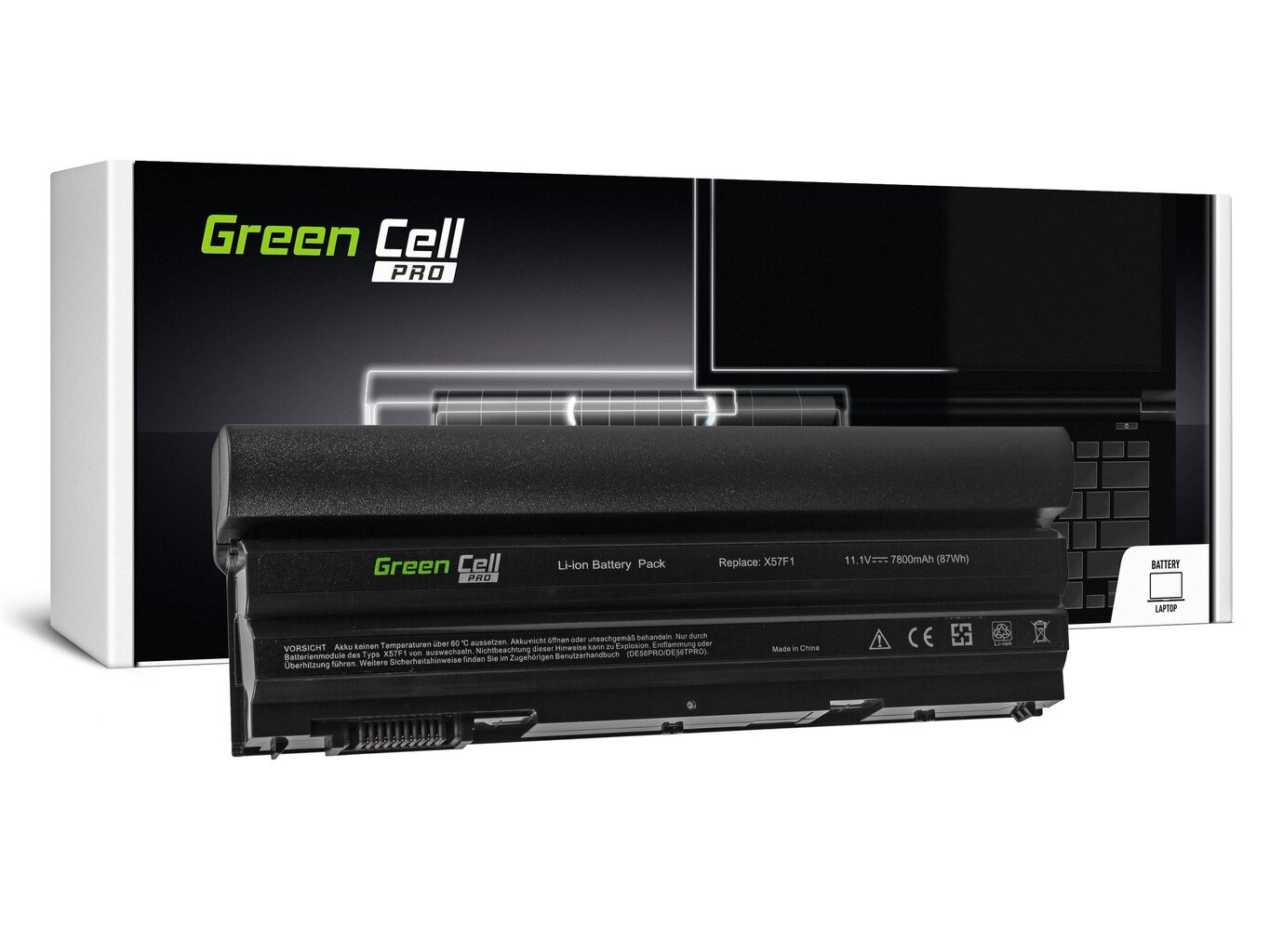 Green Cell PRO Laptop Battery PRO T54FJ 8858X for Dell Latitude E6420 E6520 7800mAh цена и информация | Akumuliatoriai nešiojamiems kompiuteriams | pigu.lt