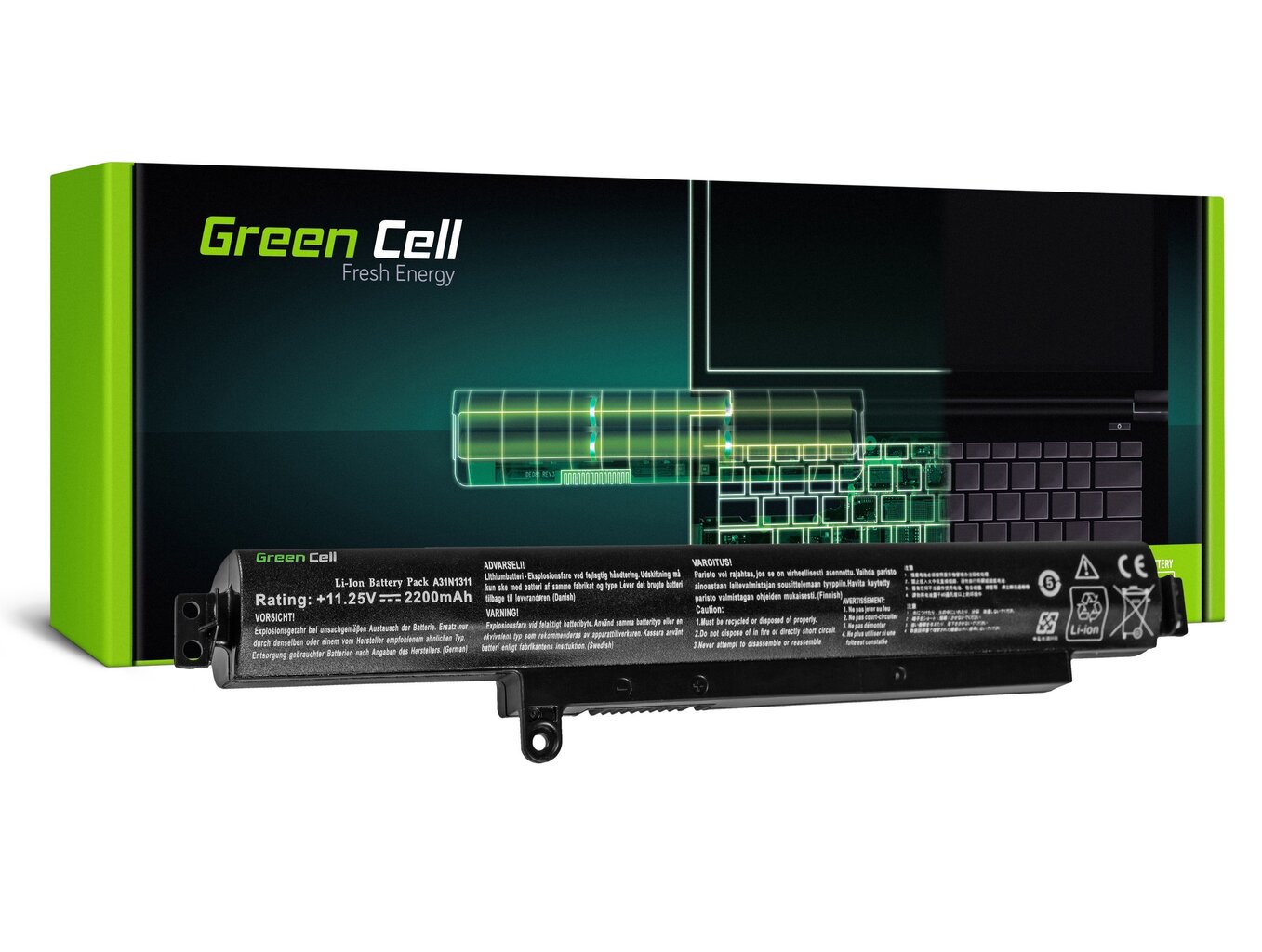 Green Cell Laptop Battery for Asus VivoBook F102B F102BA X102B X102BA цена и информация | Akumuliatoriai nešiojamiems kompiuteriams | pigu.lt