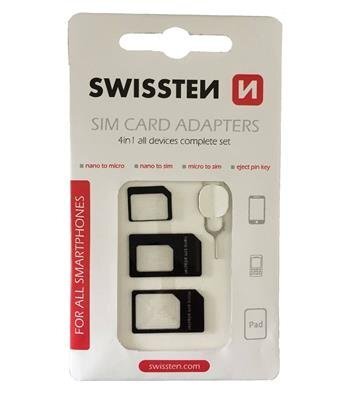 SIM kortelės adapteris Swissten SIM Card Adapterių rinkinys + adatėlė kaina  | pigu.lt