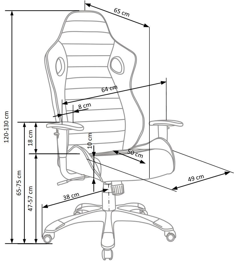 Biuro kėdė Halmar Ranger, pilka/juoda kaina ir informacija | Biuro kėdės | pigu.lt