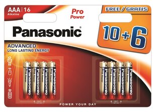 Panasonic battery LR03PPG/16B 10+6pcs цена и информация | Батарейки | pigu.lt