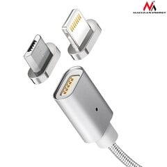 Магнитный кабель micro USB серебристый Maclean Energy MCE 160 цена и информация | Кабели и провода | pigu.lt