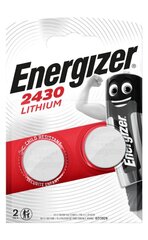 Батарейки ENERGIZER Lithium CR2430 3V B2 аккумулятор, 290 mAh (diam.24.5 мм x 3 мм) цена и информация | Батарейки | pigu.lt