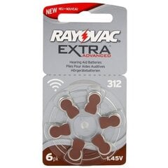 Батареи Rayovac Extra PR41 312, 6 шт. цена и информация | Батарейки | pigu.lt