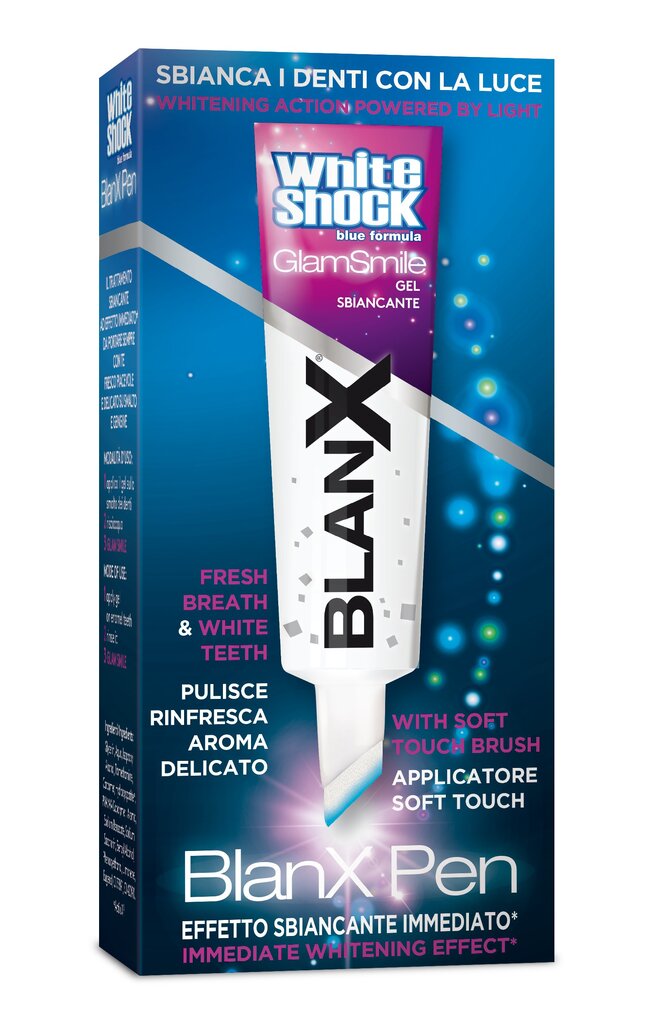 Balinamasis gelinis pieštukas Blanx White Shock 12 ml kaina ir informacija | Dantų šepetėliai, pastos | pigu.lt