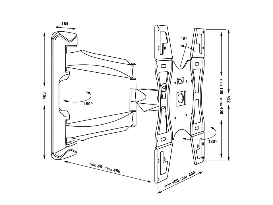 Multibrackets MB-1725 32-50” kaina ir informacija | Televizorių laikikliai, tvirtinimai | pigu.lt