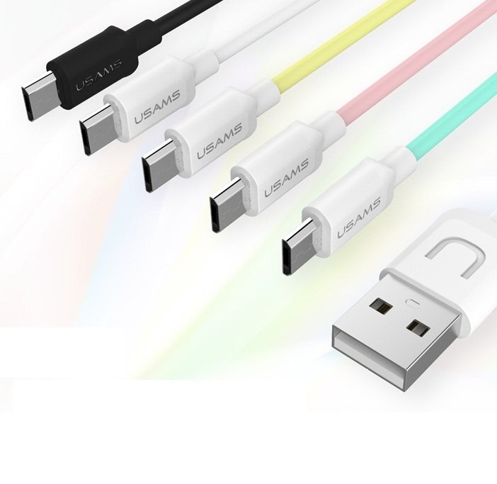 Usams laidas U-TURN Silicone Micro USB-USB 1m, baltas kaina ir informacija | Laidai telefonams | pigu.lt