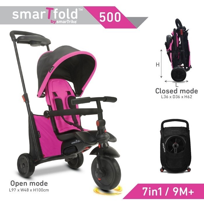 Triratukas SmartTrike 500 7 in 1 rožinis kaina ir informacija | Triratukai | pigu.lt