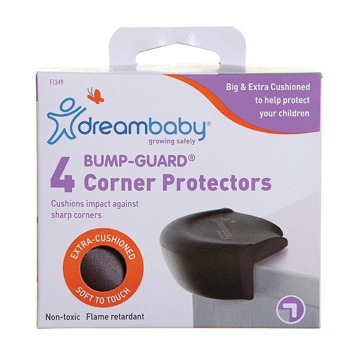 Didelės apsaugos kampams Dreambaby® Bump-Guard®, 4 vnt., brown kaina ir informacija | Saugos varteliai, apsaugos | pigu.lt