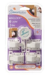 Magnetinis užraktas Dreambaby The Mag Lock®, 4 vnt.+raktas kaina ir informacija | Saugos varteliai, apsaugos | pigu.lt