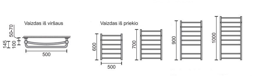 Rankšluosčių džiovintuvas su dviem lentynėlėmis Rosela Sonata Plus 2 kaina ir informacija | Gyvatukai, vonios radiatoriai | pigu.lt