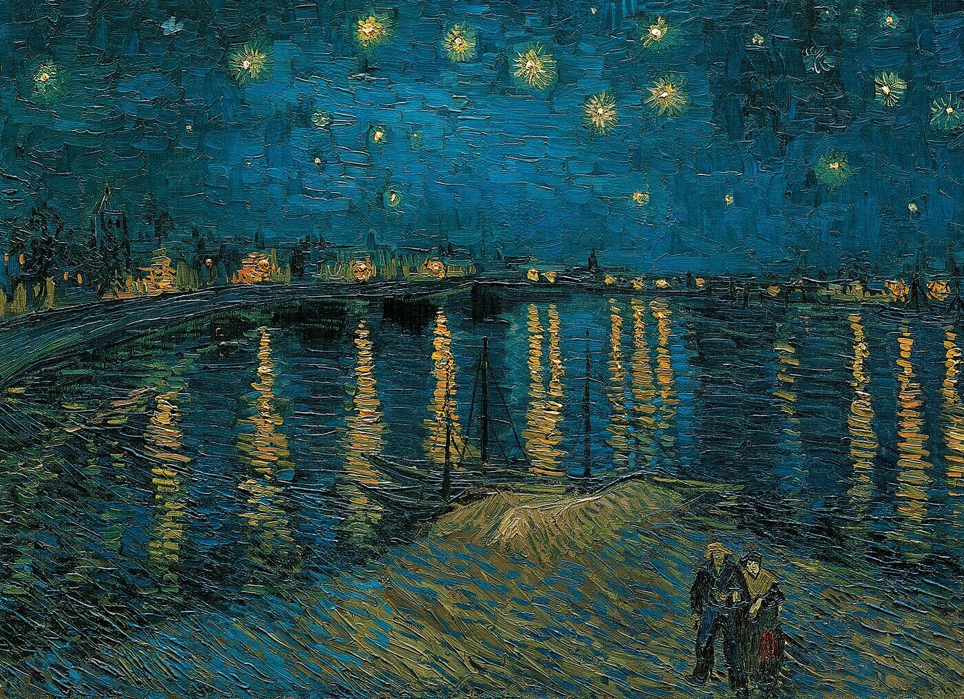 Dėlionė Clementoni Museum Collection Van Gogh Žvaigždėta naktis virš Ronos, 1000 d. kaina ir informacija | Dėlionės (puzzle) | pigu.lt