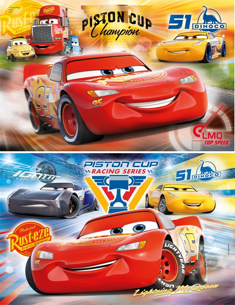 Dėlionė Clementoni 07027 Žaibas Makvynas (Cars), 2 x 20 d. kaina ir informacija | Dėlionės (puzzle) | pigu.lt