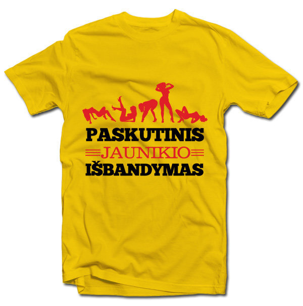 Marškinėliai "Paskutinis jaunikio išbandymas" цена и информация | Originalūs marškinėliai | pigu.lt