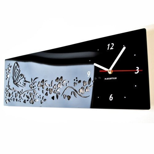 Sieninis laikrodis Drugelio pavasaris. Su ciferblatu kaina ir informacija | Sieniniai laikrodžiai | pigu.lt