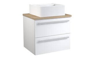 Шкафчик для ванной с раковиной Serena Quadro 60 см, белый / цвет дуба цена и информация | KAMĖ Мебель для ванной | pigu.lt
