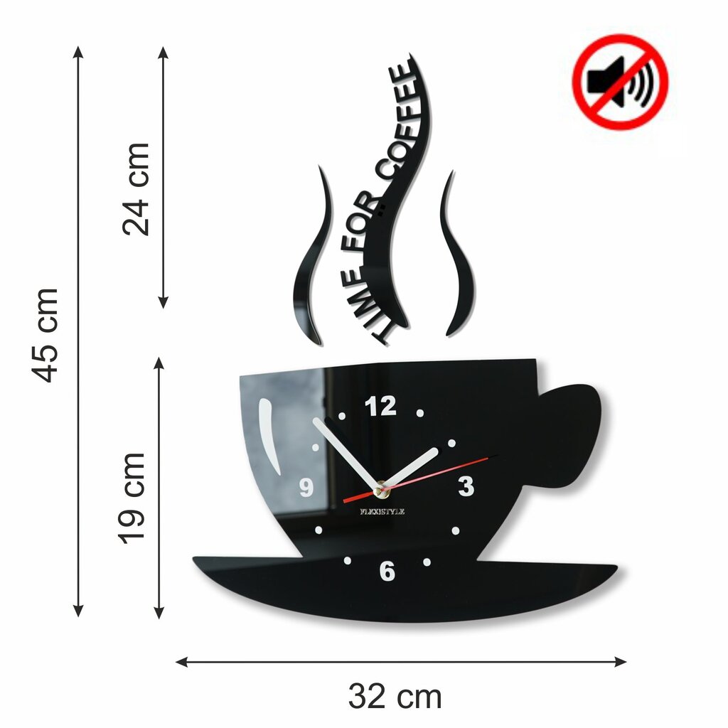 Sieninis laikrodis Kavos puodelis цена и информация | Laikrodžiai | pigu.lt
