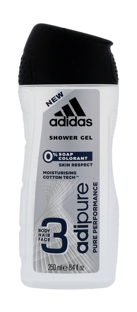 Dušo želė vyrams Adidas Adipure 250 ml цена и информация | Dušo želė, aliejai | pigu.lt