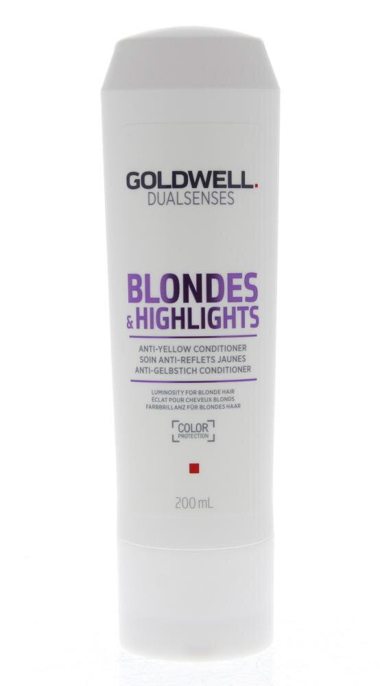 Glotninamasis plaukų kondicionierius šviesiems ir sruogelėmis šviesintiems plaukams Goldwell Dualsenses Blondes & Highlights 200 ml kaina ir informacija | Balzamai, kondicionieriai | pigu.lt