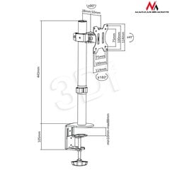 Maclean MC-751, 32" цена и информация | Кронштейны для монитора | pigu.lt