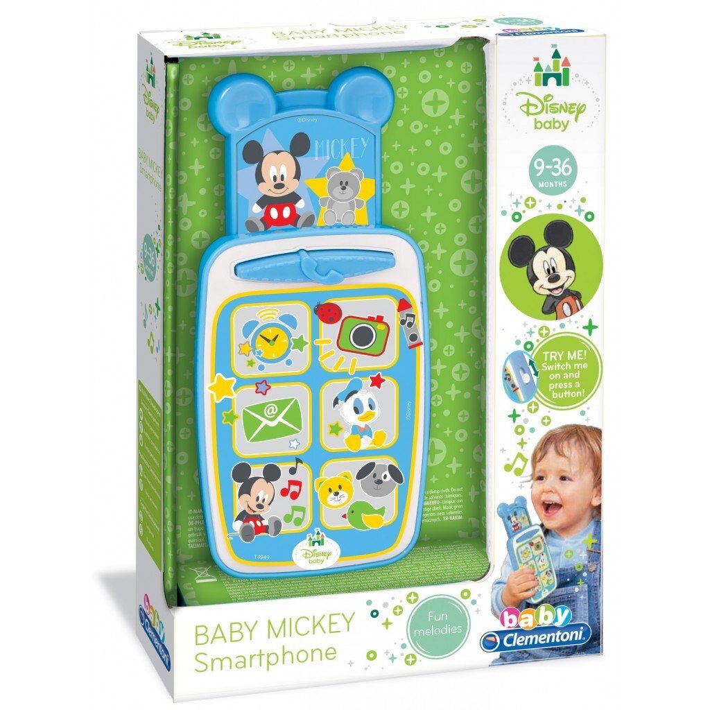 Žaislinis telefonas Mickey Mouse Clementoni Baby kaina ir informacija | Žaislai kūdikiams | pigu.lt