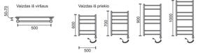 Elektrinis rankšluosčių džiovintuvas Rosela Viktorija su kaitinimo elementu, 500x600 mm, 200W kaina ir informacija | Gyvatukai, vonios radiatoriai | pigu.lt