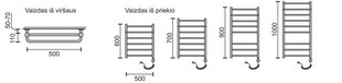 Elektrinis rankšluosčių džiovintuvas Rosela Viktorija Plus su kaitinimo elementu, 500x600 mm, 200W цена и информация | Полотенцесушители | pigu.lt