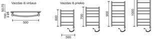 Elektrinis rankšluosčių džiovintuvas Rosela Sonata su kaitinimo elementu, 500x600 mm, 200W цена и информация | Полотенцесушители | pigu.lt