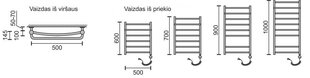 Elektrinis rankšluosčių džiovintuvas Rosela Sonata Plus su kaitinimo elementu, 500x600 mm, 200W цена и информация | Полотенцесушители | pigu.lt