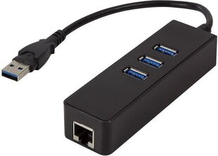 Logilink USB 3.0 3-port Hub with Gigabit цена и информация | Адаптеры, USB-разветвители | pigu.lt