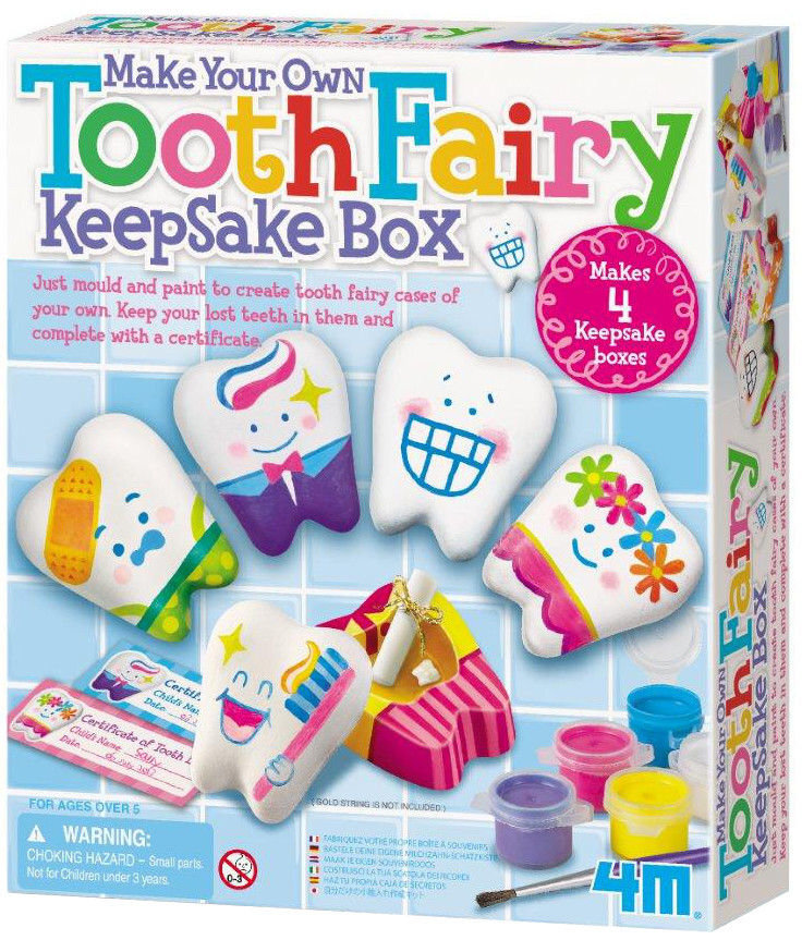 Kūrybinis rinkinys "Sukurk dantukų fėjos dėžutę" 4M kaina ir informacija | Lavinamieji žaislai | pigu.lt