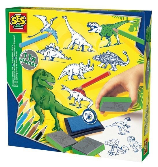 SES Antspaudukų rinkinys - dinozaurai kaina ir informacija | Lavinamieji žaislai | pigu.lt