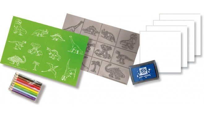 SES Antspaudukų rinkinys - dinozaurai цена и информация | Lavinamieji žaislai | pigu.lt