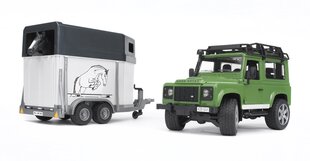 Bruder Land Rover Defender внедорожник с прицепом-коневозкой цена и информация | Игрушки для мальчиков | pigu.lt