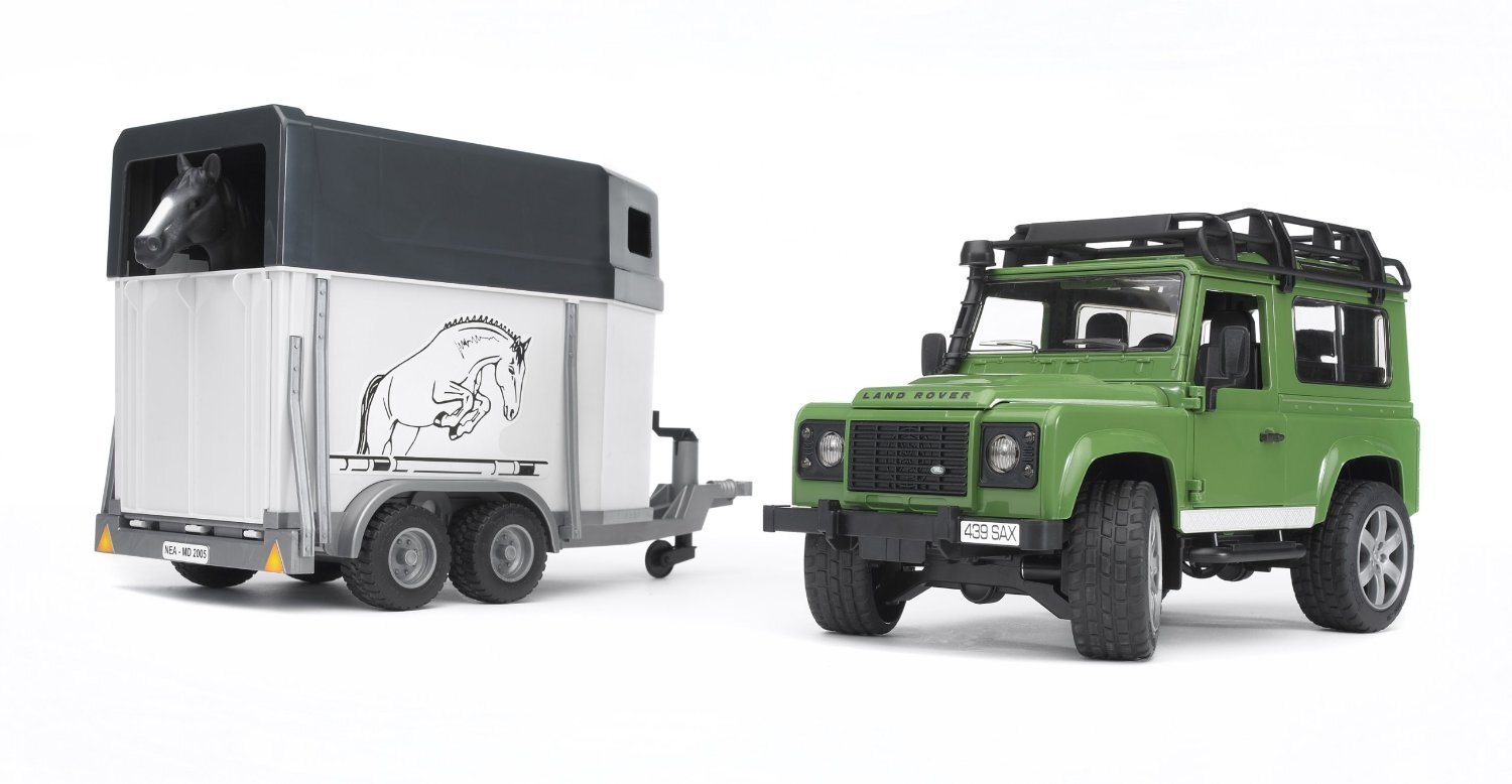 Bruder Land Rover Defender внедорожник с прицепом-коневозкой цена | pigu.lt