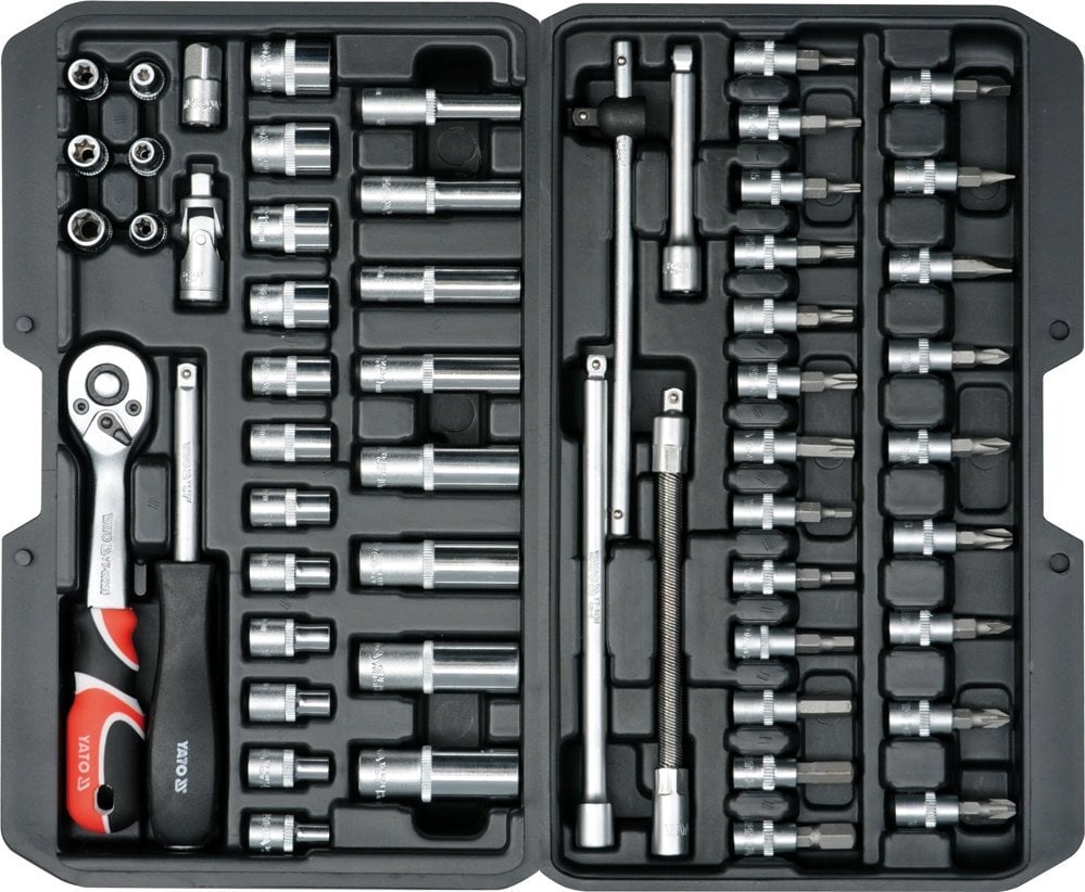 Įrankių rinkinys Yato, 56 vnt. kaina ir informacija | Mechaniniai įrankiai | pigu.lt
