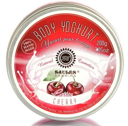 Kūno jogurtas CHERRY Saules Fabrika 200 g цена и информация | Kūno kremai, losjonai | pigu.lt