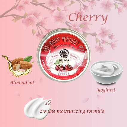 Kūno jogurtas CHERRY Saules Fabrika 200 g цена и информация | Kūno kremai, losjonai | pigu.lt
