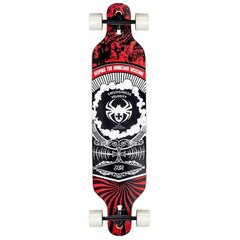 Скейтборд Nils Extreme Longboard Spider, красный цена и информация | Скейтборды | pigu.lt