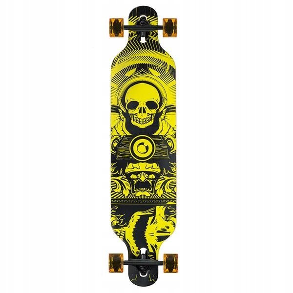 Riedlentė Nils Extreme Longboard Skull, geltona цена и информация | Riedlentės | pigu.lt