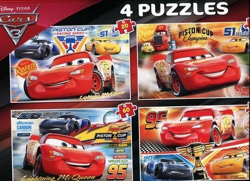 Dėlionių rinkinys Clementoni Cars (Žaibas Makvynas), 07611, 4 in 1 kaina ir informacija | Dėlionės (puzzle) | pigu.lt