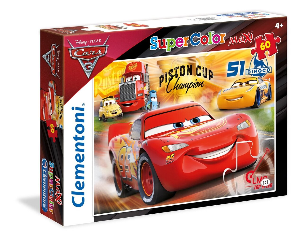 Dėlionė Clementoni Žaibas Makvynas (Cars), 60 d. цена и информация | Dėlionės (puzzle) | pigu.lt