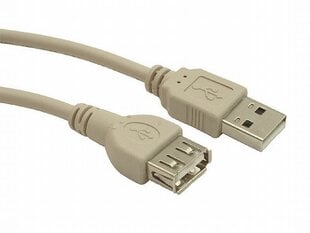 Удлинительный USB-кабель Gembird USB 2.0 A-A M/F, белый цена и информация | Кабели и провода | pigu.lt