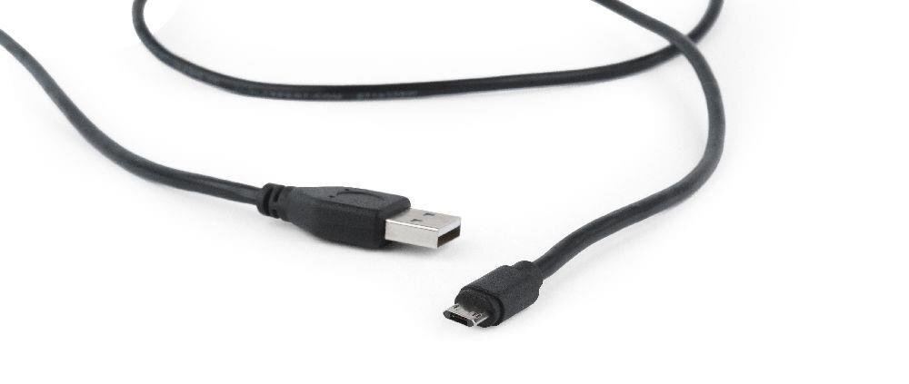 Kabelis GEMBIRD CC-USB2-AMmDM-6, 1,8m, juodas kaina ir informacija | Laidai telefonams | pigu.lt