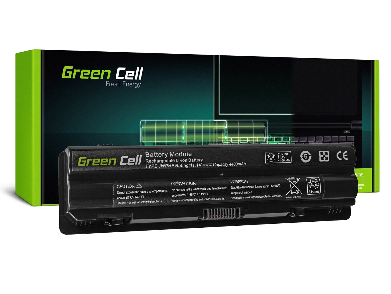 Green Cell Laptop Battery for Dell XPS 14 14D 15 15D 17 цена и информация | Akumuliatoriai nešiojamiems kompiuteriams | pigu.lt
