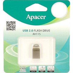 "apacer usb flash drive, usb 2.0, 32 gb, ah115, silver, ap32gah115s-1, usb a цена и информация | USB накопители | pigu.lt