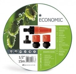 Поливочный шланг Economic 20 m 1/2" +набор форсунок цена и информация | Оборудование для полива | pigu.lt