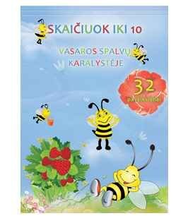 Spalvinimo knygelė Skaičiuok iki 10 vasaros spalvų karalystėje, 32 psl. kaina ir informacija | Spalvinimo knygelės | pigu.lt