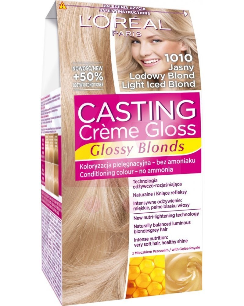 Plaukų dažai L'Oreal Paris Casting Creme Gloss, 1010 Light Iced Blond kaina ir informacija | Plaukų dažai | pigu.lt