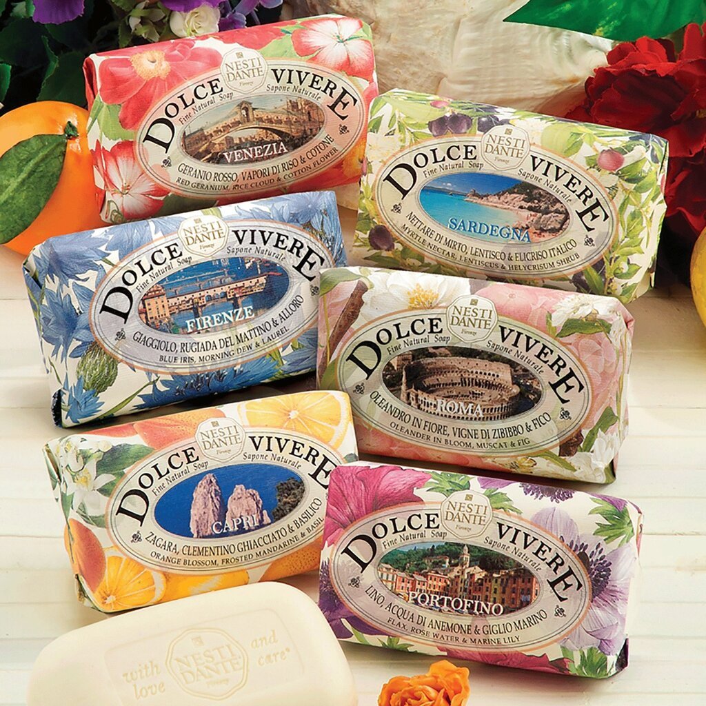 Natūralių muilų rinkinys Nesti Dante SET Dolce Vivere 6 x 150 g цена и информация | Muilai | pigu.lt